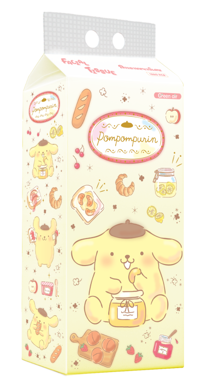 กระดาษเช็ดหน้า 1,280 แผ่น Pompompurin