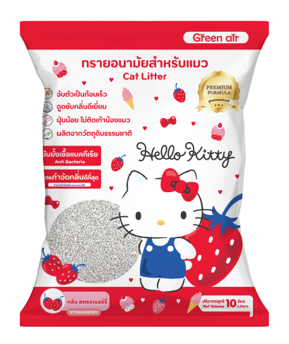 ทรายเบนโทไนท์ กลิ่นสตอว์เบอร์รี่ สำหรับแมว 5 L