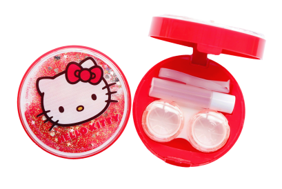ตลับคอนแทคเลนส์ แบบกลมกลิตเตอร์ ลาย Hello Kitty