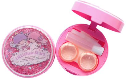 ตลับคอนแทคเลนส์ แบบกลมกลิตเตอร์ ลาย Little Twin Stars