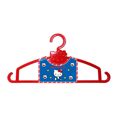 ไม้แขวนเสื้อพลาสติก Hello Kitty แพ็ค 4 สีแดง