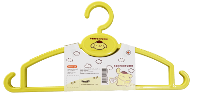 ไม้แขวนเสื้อพลาสติก Pompompurin แพ็ค 3 สีเหลือง