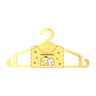 ไม้แขวนเสื้อพลาสติก Pompompurin แพ็ค 4 สีเหลือง