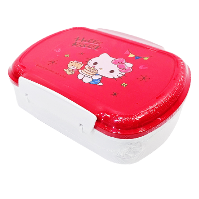 กล่องอาหาร Hello Kitty รุ่นฝาล็อค สีแดง