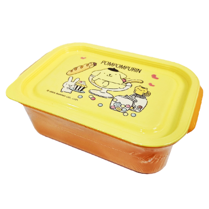 กล่องอาหาร Pompompurin ทรงเหลี่ยม สีเหลืองส้ม