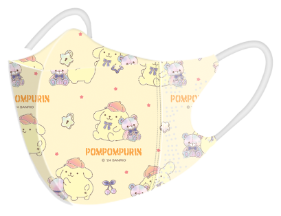 หน้ากากอนามัย 3D Pompompurin สำหรับเด็ก 10 ชิ้น / กล่อง