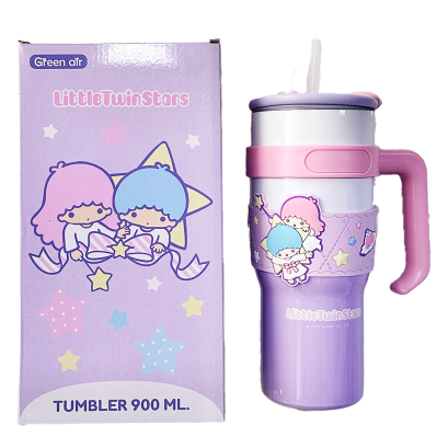 แก้วน้ำเก็บความเย็น พร้อมหลอดดูด Little Twin Stars 900 ml.