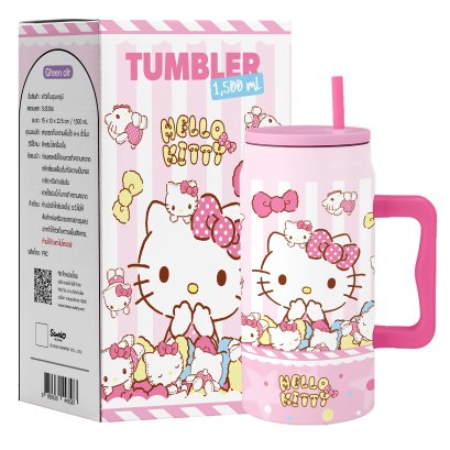 แก้วน้ำเก็บความเย็น พร้อมหลอดดูด Hello Kitty 1.5 มล.