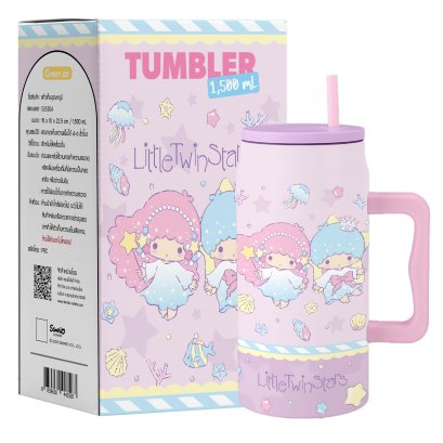 แก้วน้ำเก็บความเย็น พร้อมหลอดดูด Little Twin Stars 1.5 มล.