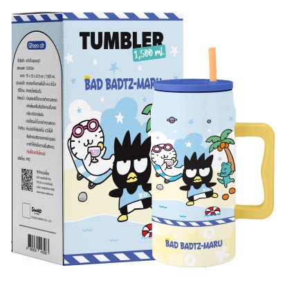 แก้วน้ำเก็บความเย็น พร้อมหลอดดูด Bad Badtz-Maru 1.5 มล.
