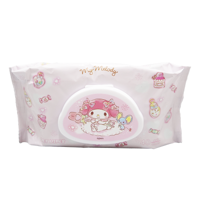 ทิชชูเปียกทำความสะอาดชนิดเช็ดเครื่องหนัง My Melody 40 แผ่น ยกลัง 36 ห่อ