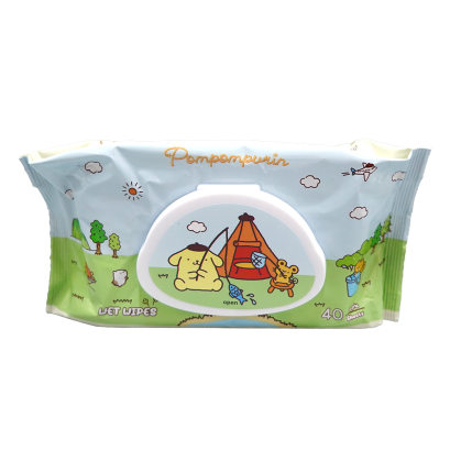 ทิชชูเปียกทำความสะอาดชนิดเช็ดเครื่องหนัง Pompompurin 40 แผ่น ยกลัง 36 ห่อ
