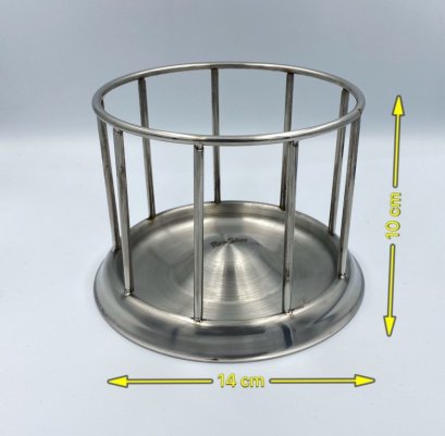 จานอาหารเต่าบกสแตนเลส Feeding Dish Tortoise /Cuora 14 cm.