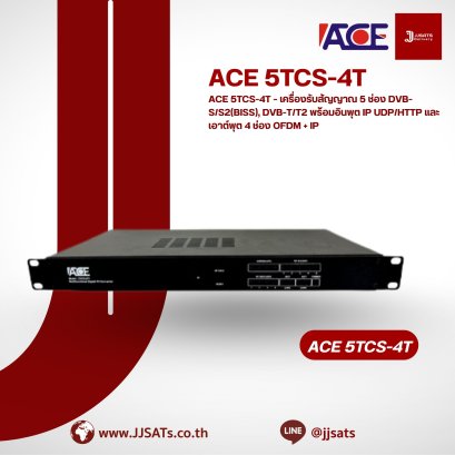 ACE 5TCS-4T – 5 DVB-S/S2(BISS), DVB-T/T2 Tuner with UDP/HTTP IP Input to 4 OFDM Outputs and IP Output