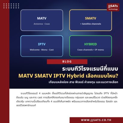 ระบบทีวีโรงแรมมีกี่แบบ: MATV, SMATV, IPTV, Hybrid เลือกแบบไหนดี