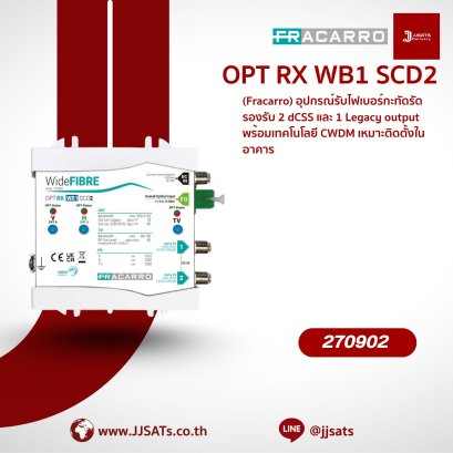 Compact Fiber Receiver Fracarro OPT RX WB1 SCD2 270902 | Supports 2 dCSS &amp; 1 Legacy Output with CWDM Technology | Fiber Receiver Suitable for Indoor Installation | By JJSATs