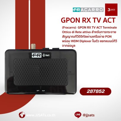 287852 – Fracarro GPON RX TV ACT Terminale Ottico di Rete attivo สำหรับการกระจายสัญญาณทีวีดิจิทัลผ่านเครือข่าย PON พร้อม WDM Diplexer ในตัว แยกแบนด์ทีวีจากข้อมูล