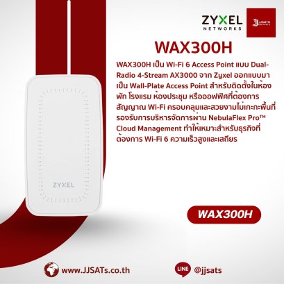 Access Point (AP) | Zyxel | WAX300H | AX3000, WiFi 6, Dual-Radio, Wall-Plate, NebulaFlex Pro | WiFi 6 Wall-Plate Access Point | By JJSATs