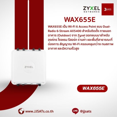 Access Point (AP) | Zyxel | WAX655E | AX5400, WiFi 6, Dual-Radio, Outdoor, NebulaFlex Pro | WiFi 6 Outdoor Access Point | By JJSATs