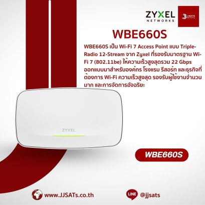 Access Point (AP) | Zyxel | WBE660S | BE22000, WiFi 7, Triple-Radio, 12-Stream, NebulaFlex Pro | WiFi 7 Access Point | By JJSATs