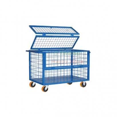 40342 รถเข็นเหล็กตะแกรงรอบมีฝาปิด