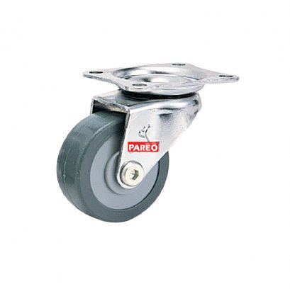 00414  3&quot;ลูกล้อยางเทาแป้นหมุน รุ่น Compact ยี่ห้อ PAREO