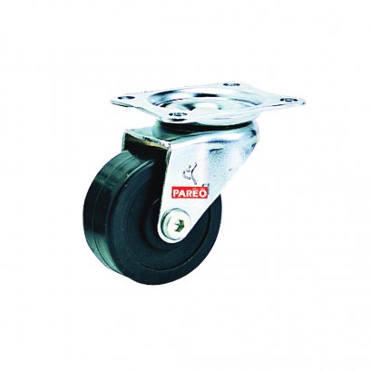 00469  3&quot;ลูกล้อยางดำแป้นหมุน รุ่น Compact ยี่ห้อ PAREO