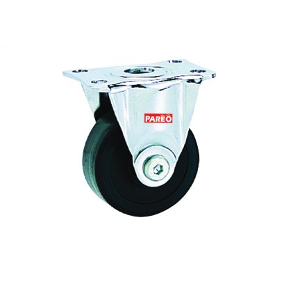 00476  3&quot;ลูกล้อยางดำแป้นตาย รุ่น Compact ยี่ห้อ PAREO