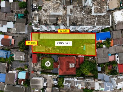 拉玛三路核心地段！稀有出售！超值价格！出售空地 298.5 平方哇（约1,194平方米），昭仁功107巷，Bang Kho Laem 区 适合建造宿舍、独栋别墅或用于长期投资。
