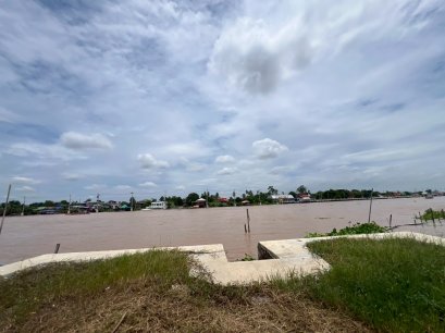 Rare Opportunity! Chao Phraya Riverfront Land 178 sq.wah in Pak Kret, Ideal for Luxury Riverside Home with Private Dock