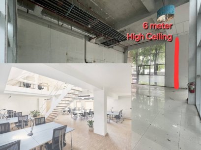 Operate Almost any Type of Business!! Commercial Space under 636 Units at Villa Sathorn Condo for RENT at BTS Krung Thon Buri!! 6-meter High Ceiling, 131.64 Sq.m