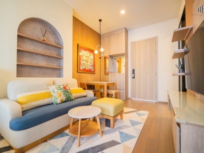 完美状态！精美装修！出售公寓 Park Origin Phayathai，33.53平方米，两房，近BTS Phayathai站、Airport Link Phayathai站和King Power Rangnam！