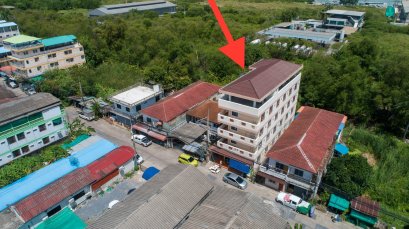 4 storey Apartment building for sale, total 24 rooms, land area 60 Square Wa , usable area 582 square meters, Soi Khlong Luang 1, Community area in Pathum Thani !!