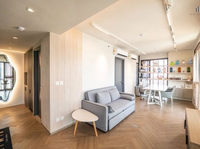 精美全屋定制！私密转角房！绝佳景观！ 出售Chapter Chula–Samyan 公寓（Pruksa 开发） 45.78 平方米｜两卧室｜近Samyan Mitr Town、MRT Samyan 站及高速