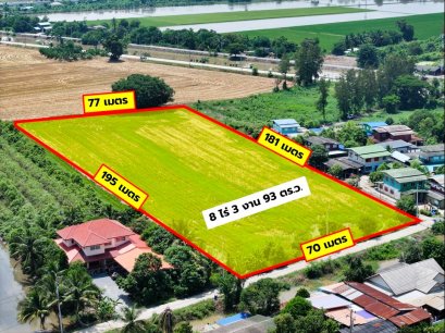 美丽方形土地！近346高速公路，巴吞他尼 - Bang Len，土地出售 8 莱，Lat Lum Kaeo，巴吞他尼，适合宿舍，工厂，仓库或投资！