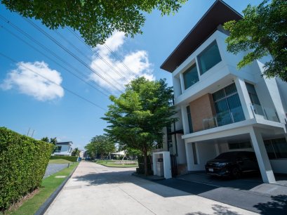 Very worthwhile!!! 3 storey Luxury House for Sale, Nirvana Beyond Rama 2 Project, very new condition, fountain view, area size 70 sq.wa