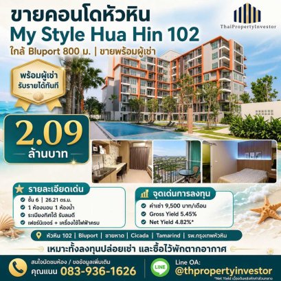 Condo for Sale: My Style Hua Hin 102 | Only 800 m. from Bluport