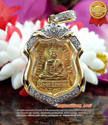 เหรียญพุทโธ หลวงพ่อโสธรเนื้อทองคำแท้ พระอาจารย์สมชาย วัดโพรงอากาศ จ.ฉะเชิงเทรา