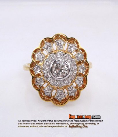 แหวนเพชรแท้ เบลเยี่ยมคัต น้ำ97 ฉลุลายโบราณ สวยค่ะ