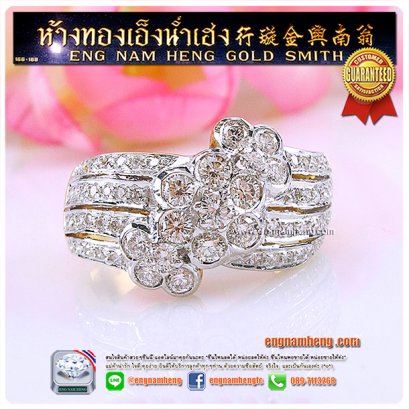 แหวนเพชรเบลเยี่ยมคัท น้ำ 98 ใส่เต็มนิ้วน่ารัก