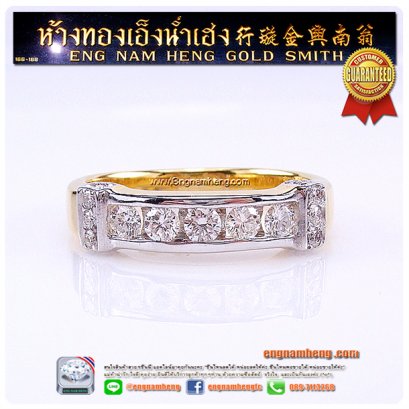 แหวนเพชรแถว เพชรเบลเยี่ยมคัท น้ำ 98% F Color/VVS เพชรขาวสวยวาววิ้บวั้บค่ะ