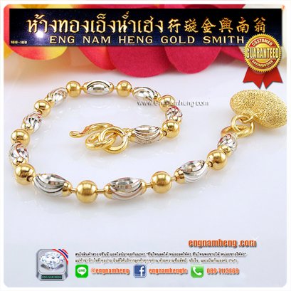 สร้อยแขนทอง 96.5% น้ำหนัก 1 บาท ลายเม็ดแตงชุบ 2 สีค่ะ