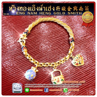 สร้อยข้อมือทองคำ 96.5% น้ำหนัก 2 บาท งานช่างทองสุโขทัยห้อยตุ้งติ้งสวยๆค่ะ