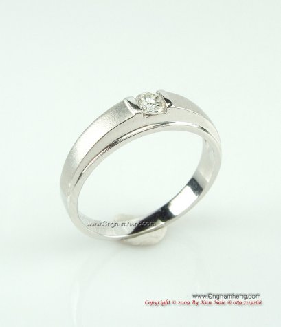 แหวนเพชรแท้ เรือนทองชุบทองขาวค่ะ