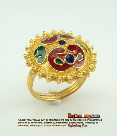 แหวนทองลงยา ทอง 96.5 เปอร์เซ็นต์ น้ำหนัก 2 สลึง