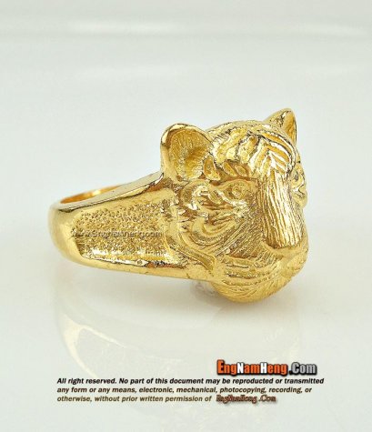 แหวนทอง 96.5 เปอร์เซ็นต์ หัวเสือ น้ำหนัก 2 สลึง