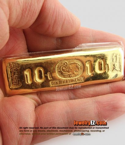 ทองคำแท่งยี่ห้อ จิ้นไถ่เฮง น้ำหนัก 152.40กรัม (10บาท)