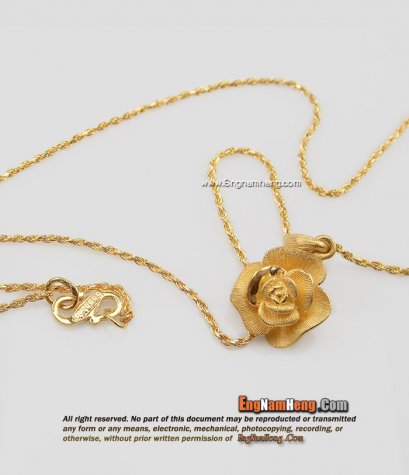 สร้อยคอทองพร้อมจี้ดอกกุหลาบ 99.99% ค่ะ