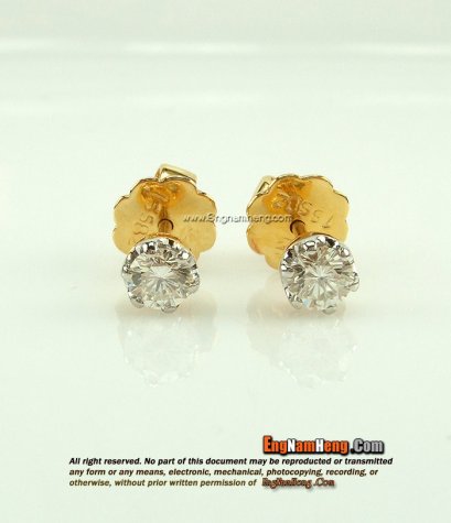 ต่างหูเพชรเม็ดเดียว เพชรเบลเยี่ยมคัต น้ำ97 ค่ะ