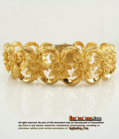 สร้อยแขนทอง Prima Gold 24K ลายดอกไม้ค่ะ